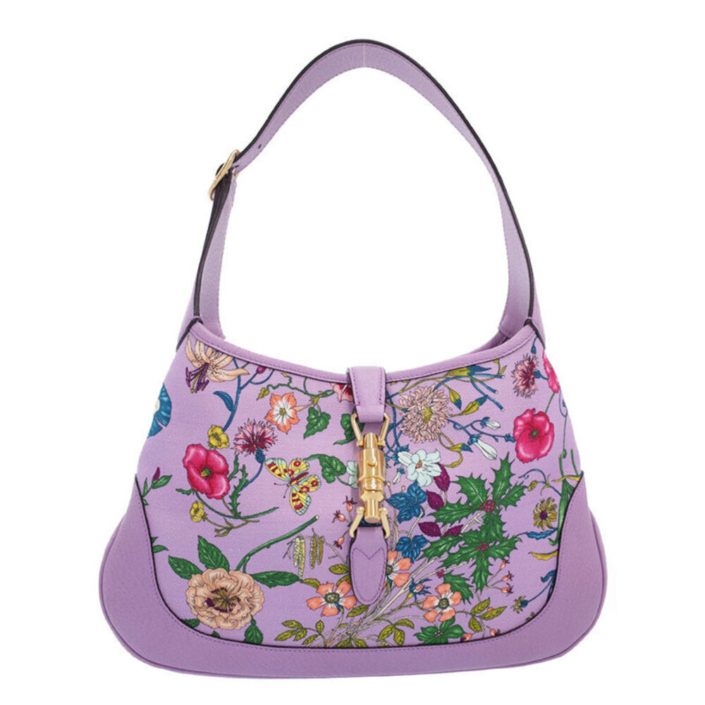 Gucci Jackie Floral Flower Hobo Bag Semi Shoulder